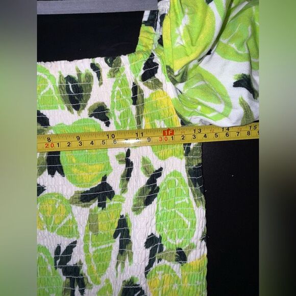 Steve Madden Sunny Lime Print Challis Midi Dress Women’s Size Medium NWOT - Picture 7 of 8